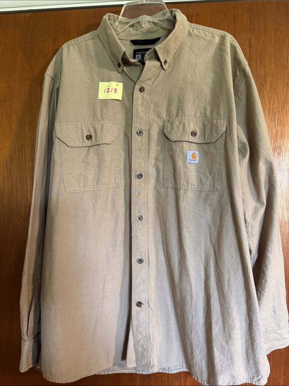 Carhartt Light Tan Button-Front Work Shirt Size XL ‼️😍‼️
